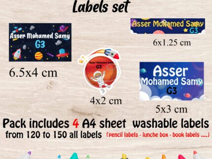 Astronaut school labels set