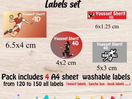 Ball school labels set