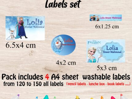 Frozen school labels set