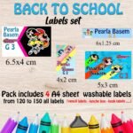 Power Girl school labels set