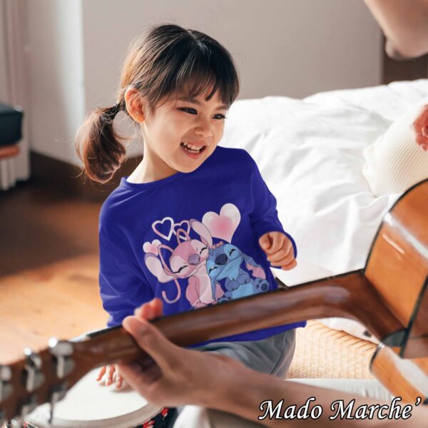 Kids T-shirt long - Stitch & Angel - Image 1
