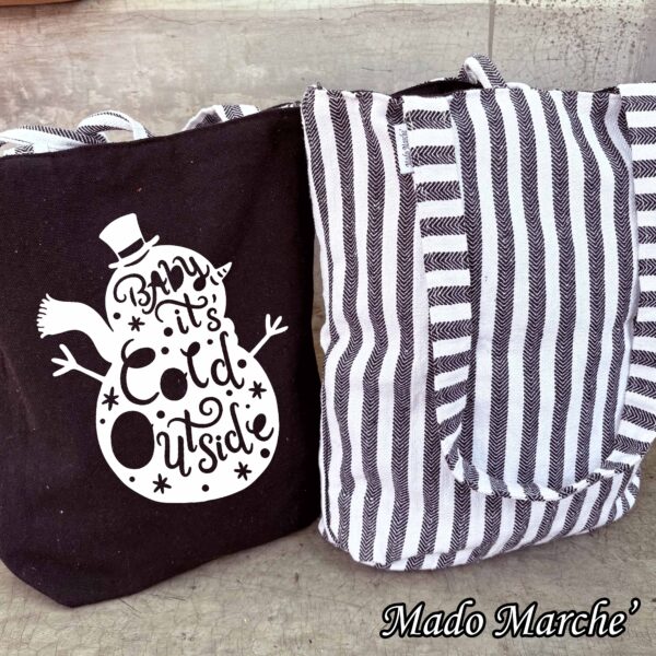 1 Double Face Bag - Snowman Baby it is cold outside - Image 1