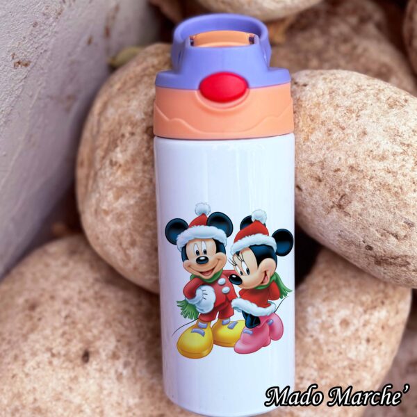 11 Straw Kids Bottle - Christmas Mickey & Minnie - Image 1