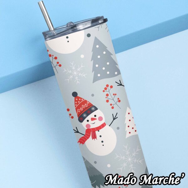 11 Tumbler Cup - Christmas Snowman & Tree Pattern - Image 1