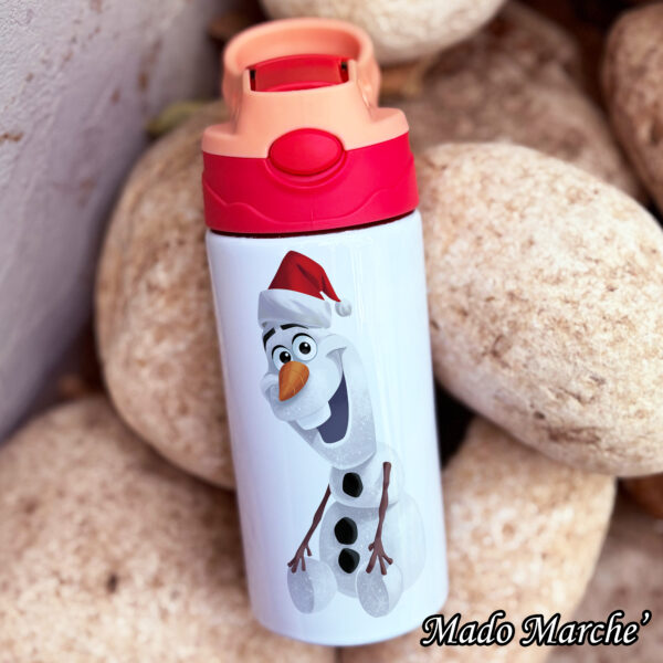 Straw Kids Bottle - Christmas Olaf - Image 1