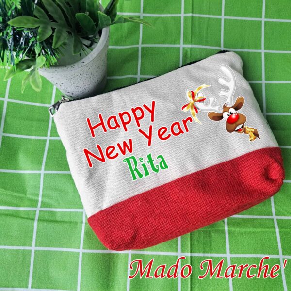 2 Makeup Bag - Deer Happy New Year - Image 1