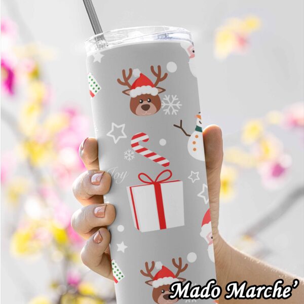 3 Tumbler Cup - Christmas Deer Pattern - Image 1