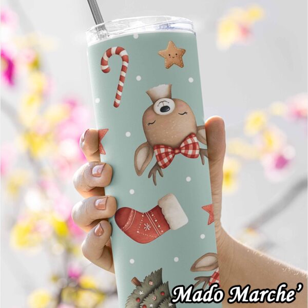 5 Tumbler Cup - Christmas Socks & Deer Pattern - Image 1