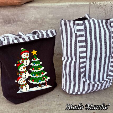Double Face Bag - Snowman & Christmas Tree