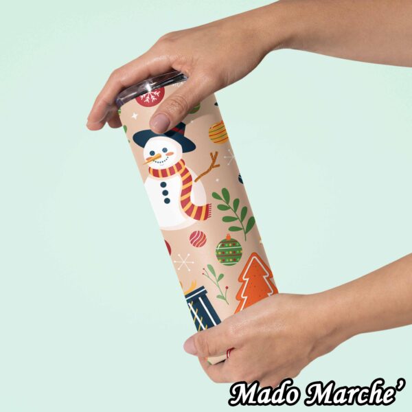 6 Tumbler Cup - Christmas Snowman Pattern - Image 1