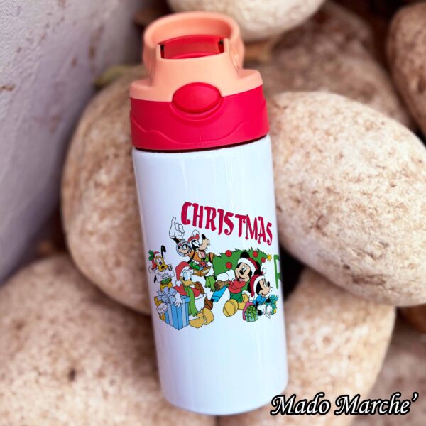 Straw Kids Bottle - Christmas Mickey Family - Image 1