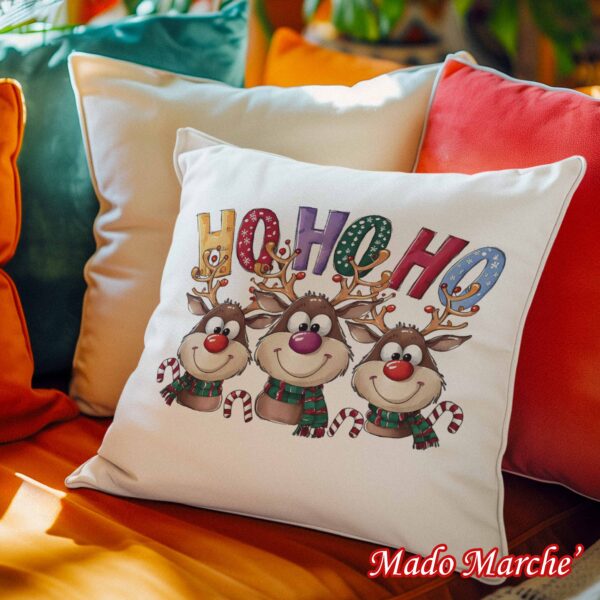 7' Christmas Cushion - Deer HoHoHo - Image 1