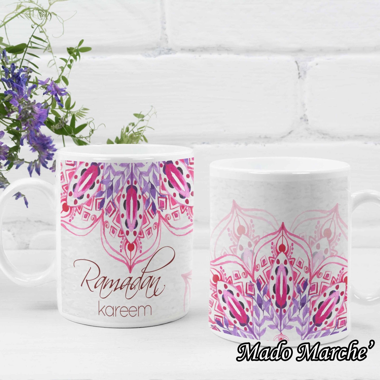 9 O.Mug - Ramadan Kareem Pink Mandala - Image 1