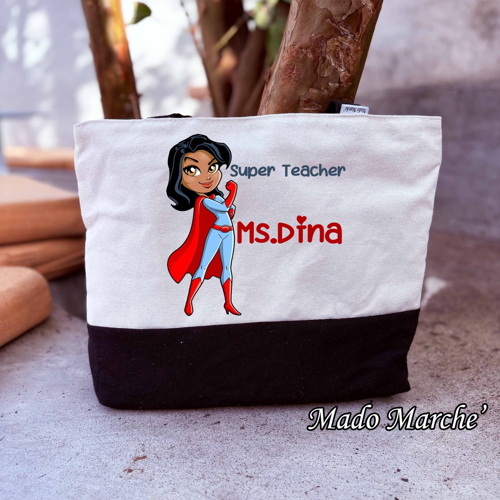 white & black (1) White * Black bag -Super Teacher - Image 1