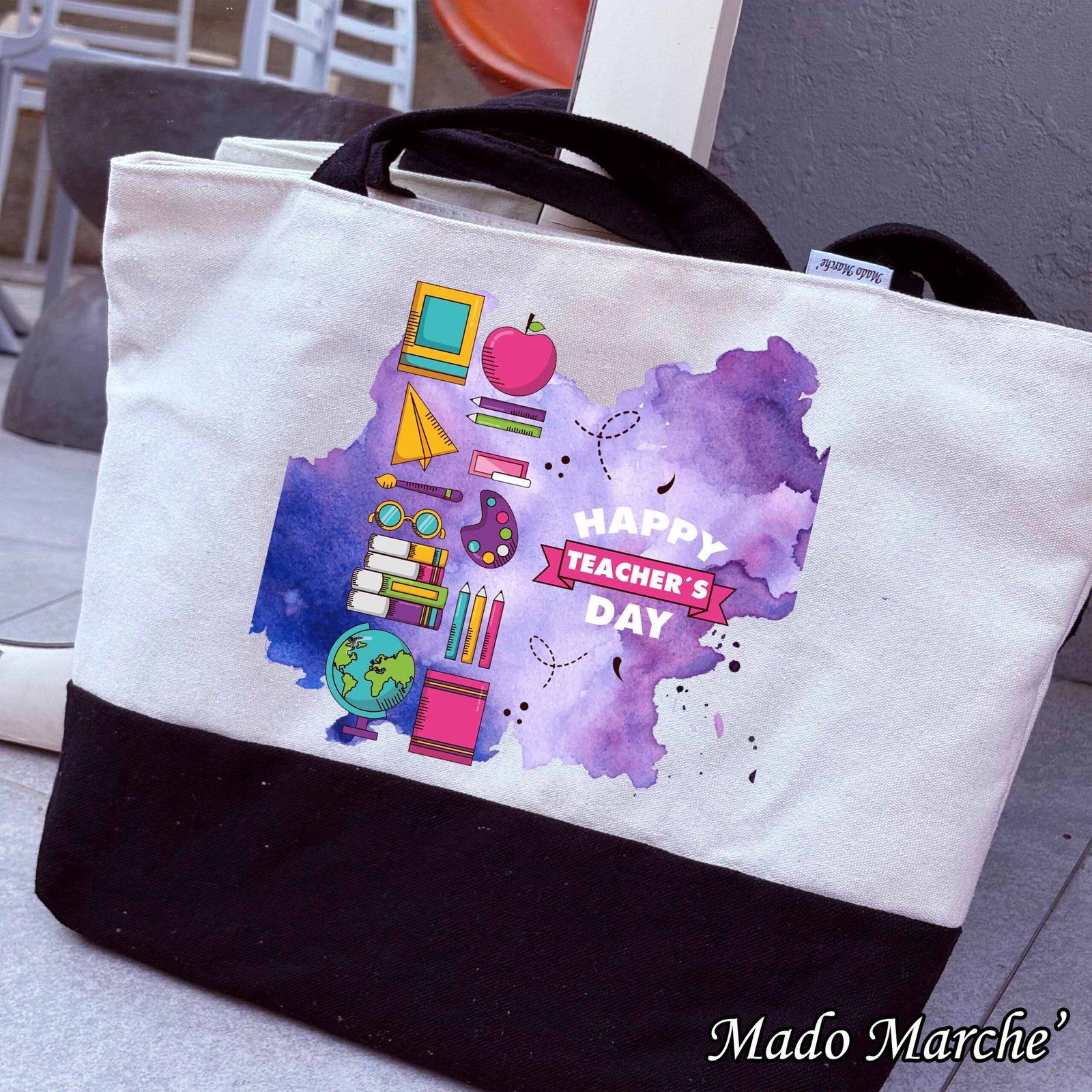 white & black (4) White * Black bag -Happy Teacher Day - Image 1