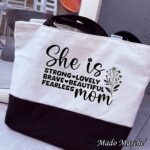White * Black bag -She is strong lovely