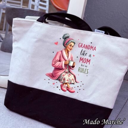 White * Black bag - Grandma like a Mom