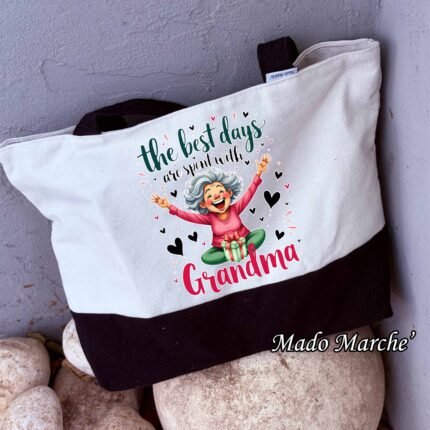 White * Black bag - The Best Day are Spend With Grandma